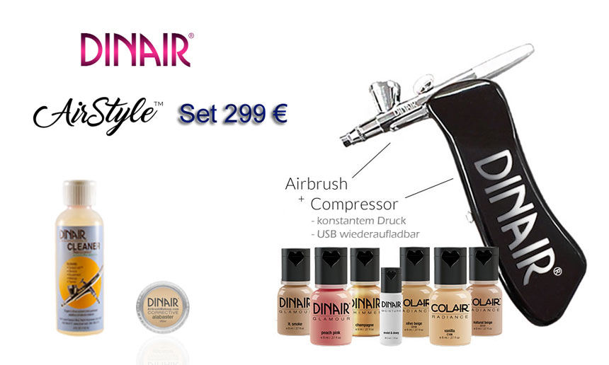 Airbrush Make up, Airbrushfarben, Airbrush, Mini-Kompressor, Airbrush-Pistole